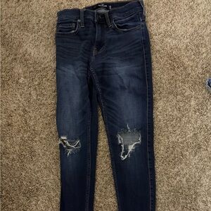Hollister Dark Blue Distressed Skinny Jeans
